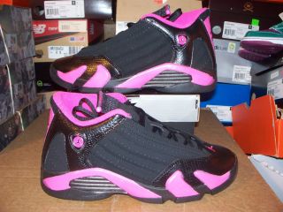 Girls Nike Air Jordan Retro 14 XIV Black PINK 7Y Womens 8 5 last shot
