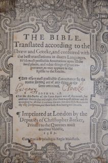 1589 Quarto   Christopher Barker   Geneva Bible, Apocrypha