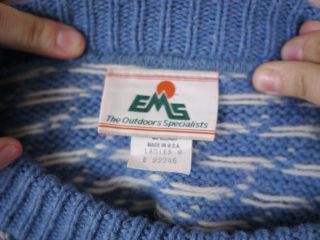 Vintage EMS Eastern Mountain Sports Wool Fisherman Womens Sweater
