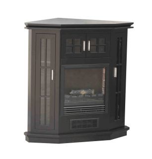 Riverstone French Electric Corner Fireplace Heater BLACK Fully