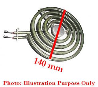 Electric Stove Coil Heating Element Parts 140 mm OD Plug in