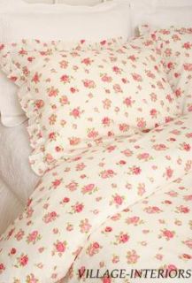 Sale Chic Shabby Pink Rose Queen Cotton Duvet Cover Set