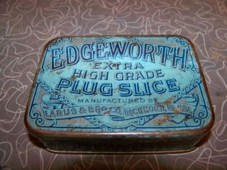 Vintage Edgeworth Extra High Grade Plug Slice Tobacco Tin