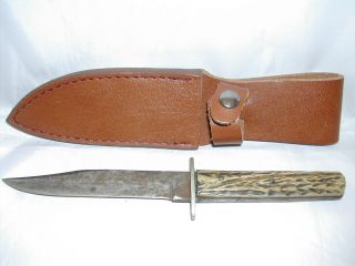 Alfred Williams Ebro Sheffield England Stag Handle Fixed Blade Knife