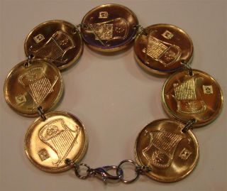 Half Shekel Coin Bracelet of Modern Israel Israeli 1 2 Sheqel Coins