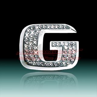Crystal Letter G Chrome 3D Car Emblem  Free Gift
