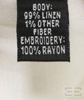 Linda Allard Ellen Tracy Ivory Linen Crochet Jacket Size 6