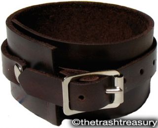 Wide MAHOGANY LEATHER Bracelet WRISTBAND cuff elliott smith