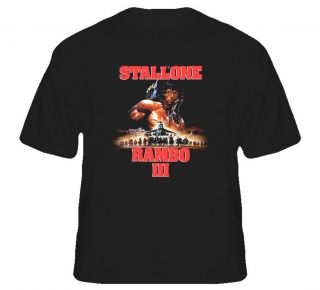  Stallone Rambo III Retro Movie T Shirt