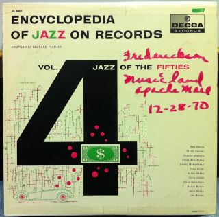 LEONARD FEATHER encyclopedia of jazz on records Vol 4 LP Mint  DL 8401