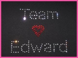 Team Edward Rhinestone T Shirt Twilight New Moon Heart