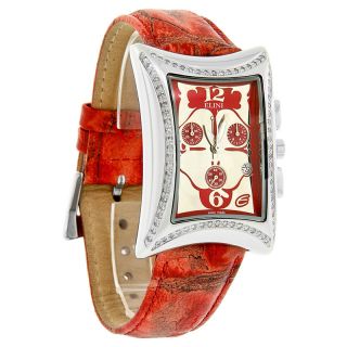 Elini Nazar Lucky Clover Ladies Diamond Red Quartz Chronograph Watch