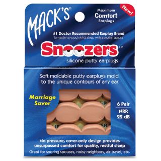 Macks Pillow Soft Silicone Ear Plugs Snoozers 6 Pair Beige Swimming