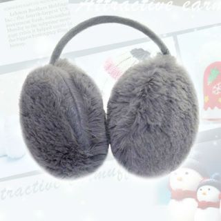 Grey Earmuffs Fluffy Furry Earlap Ear Warmer Headband