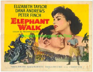  Movie Poster 1954 Half Sheet Elizabeth Taylor lb Fine Folded
