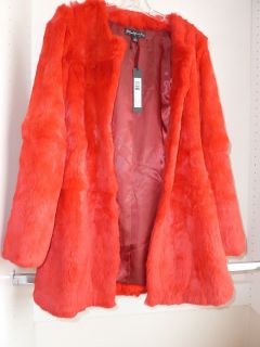 Elizabeth and James Bora Red Rabbit Fur coat BNWT Size 0