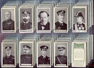 Tobacco Card Set, WD & HO Wills, BRITAIN DEFENDERS,Generals etc, 1915