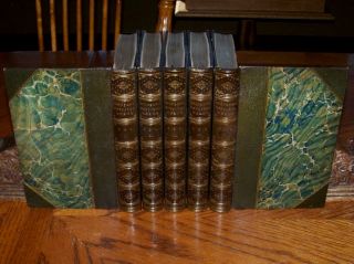 1825 Edmund Spenser Faerie Queene Works Antique Leather Book Set Books