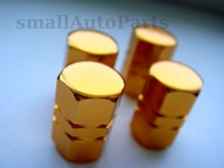 YELLOW GOLD ALUMINUM Wheel Tire air valve Stem CAPS for cars