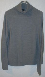 Eileen Fisher Womens Turtleneck Sweater Gray Sz Large L Wool Italian