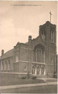  St John's Lutheran Church Emmaus PA Postcard