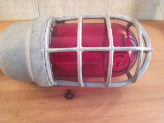 Vintage Crouse Hinds Explosion Proof Light w Cage Industrial Lighting