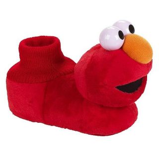 Elmo Sesame Street Toddlers Red Plush Sock Top Slippers Sz 5 6 7 8 or
