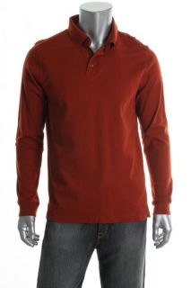 Tasso Elba New Red Knit Long Sleeve Polo Shirt Top M BHFO