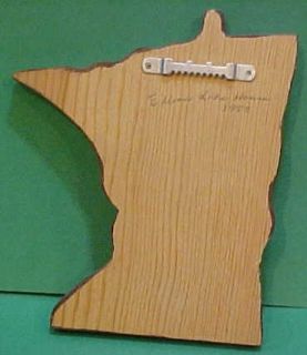 1983 Hand Oil Painted Elbow Lake Minnesota Cabin on Wood State Shaped