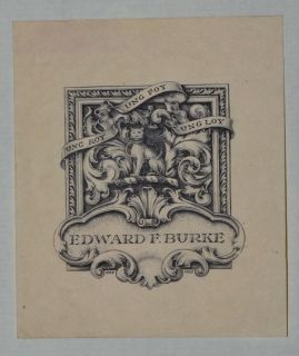 Edwin Davis French. Bookplate Of Edward F. Burke.