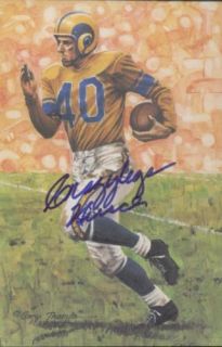 Elroy Crazylegs Hirsch Signed Goal Line Art Card JSA