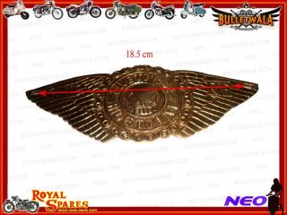 RARE Universal Winged Royal Enfield Toolbox Brass Badge