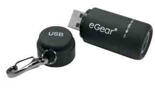 eGear Black Jolt USB Mini Rechargeable White LED Flashlight 21 1500