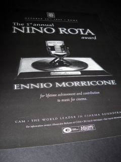Nino Rota Award to Ennio Morricone 1995 Promo Poster Ad