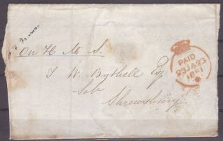 ENGLAND. 1851 and 1841/two folded envelopes   manuscript rate.