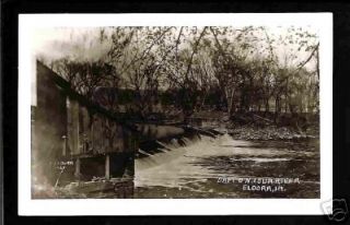 Eldora Iowa c1910 RPPC Iowa River Dam Bldg IA