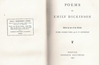Very RARE 1892 Emily Dickinson Tragic Poet Poems Great Copy Gift Idea