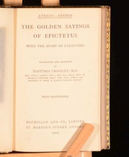 1925 The Golden Sayings of Epictetus by Epictetus Trans by Hastings