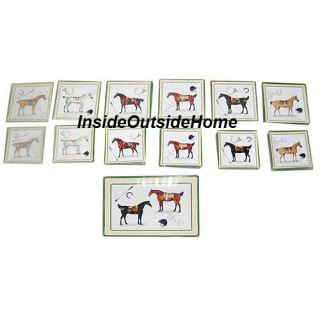 Horse Equestrian Dressage Jumping Eventing Serving Set Plates Tray 13