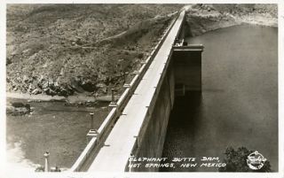 NM Elephant Butte Dam Hot Springs RPPC 1935
