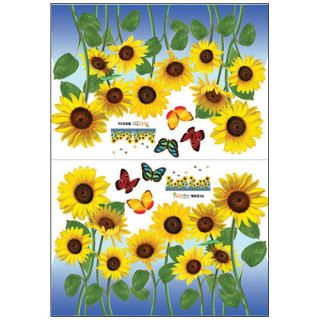 Sunflower Butterfly Wall Sticker Vinyl Art Decal 326