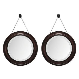 Home Home Décor Art & Wall Décor Mirrors Set of 2 Round Brown