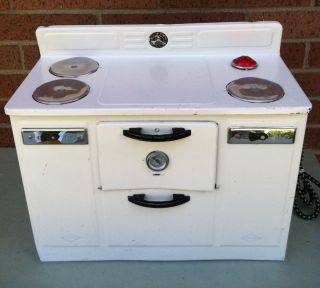   Old Childs 50s Tin Metal EMPIRE Electric Kitchen Oven Stove WORKS