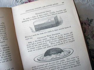 1876 Antique Cookbook Cook Book Best Recipes Menus Entertaining Dinner