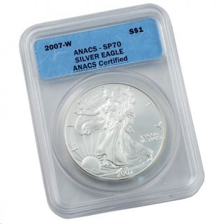  Coins Silver American Eagle Coins 2007 SP70 ANACS Silver Eagle Coin