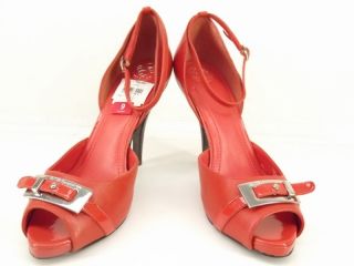  Womens shoes orange leather BGBGeneration Erica 9 B peep toe stiletto