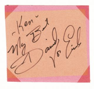 David Von Erich Ultra Rare Vintage Signature autograph Kerry WCCW