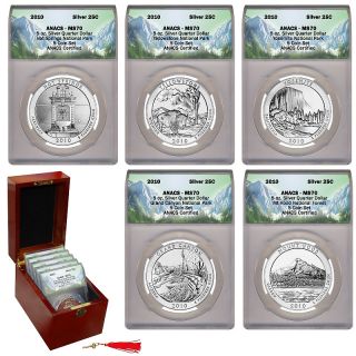 Coin Collector 2010 MS70 5 oz. National Parks Silver Bullion Set of 5
