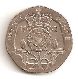   Kingdom UK 20 Pence 1982 Coin Elizabeth II 2nd portrait Europe Coins