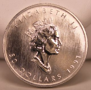 1991 Platinum 1 oz 9995 $50 Dollar Elizabeth II Canadian Coin